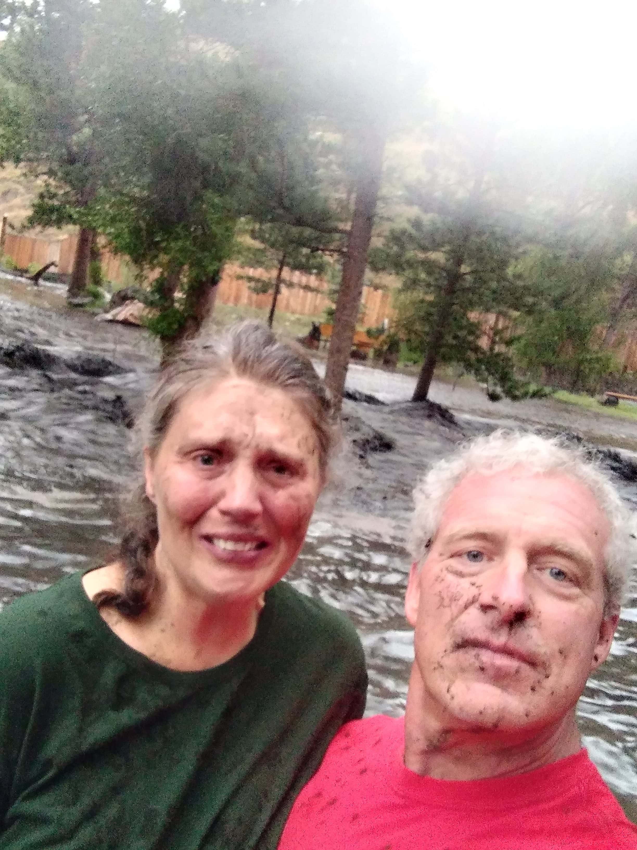 Kirk and his wife clean up after fire
