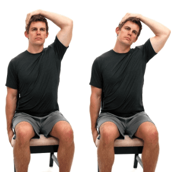 upper trapezius neck stretch for Carpal Tunnel Syndrome When Cycling