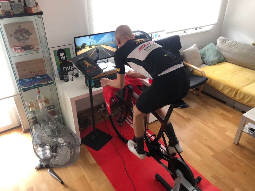 Elite Cyclist Daniel Pettinger riding bike indoors