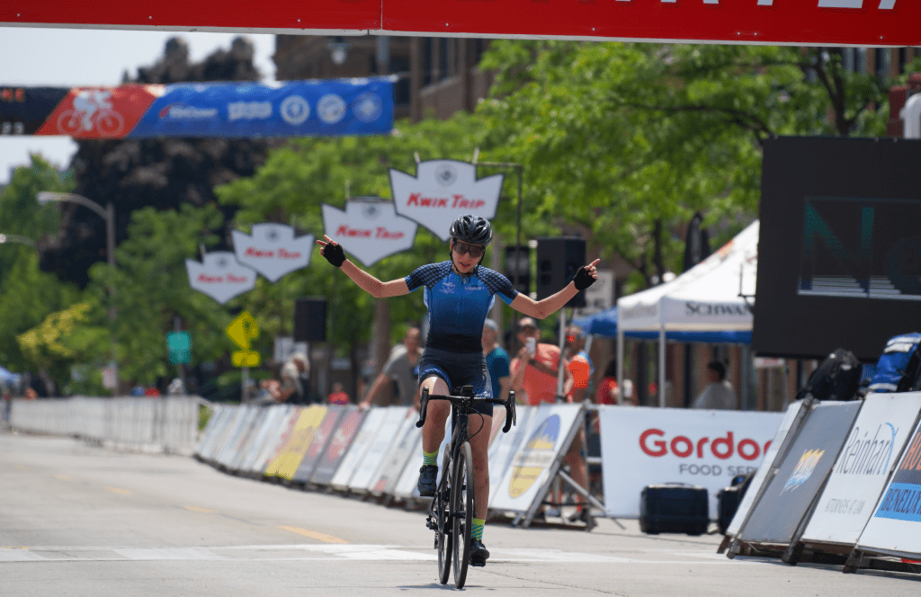 Elite Cyclist Gabriela Guerra Crit Race Win