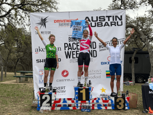 Elite Cyclist Jenn Real IRL Podium Finish