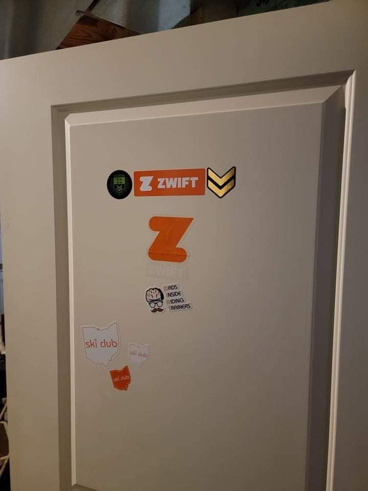 Door with Zwift sticker