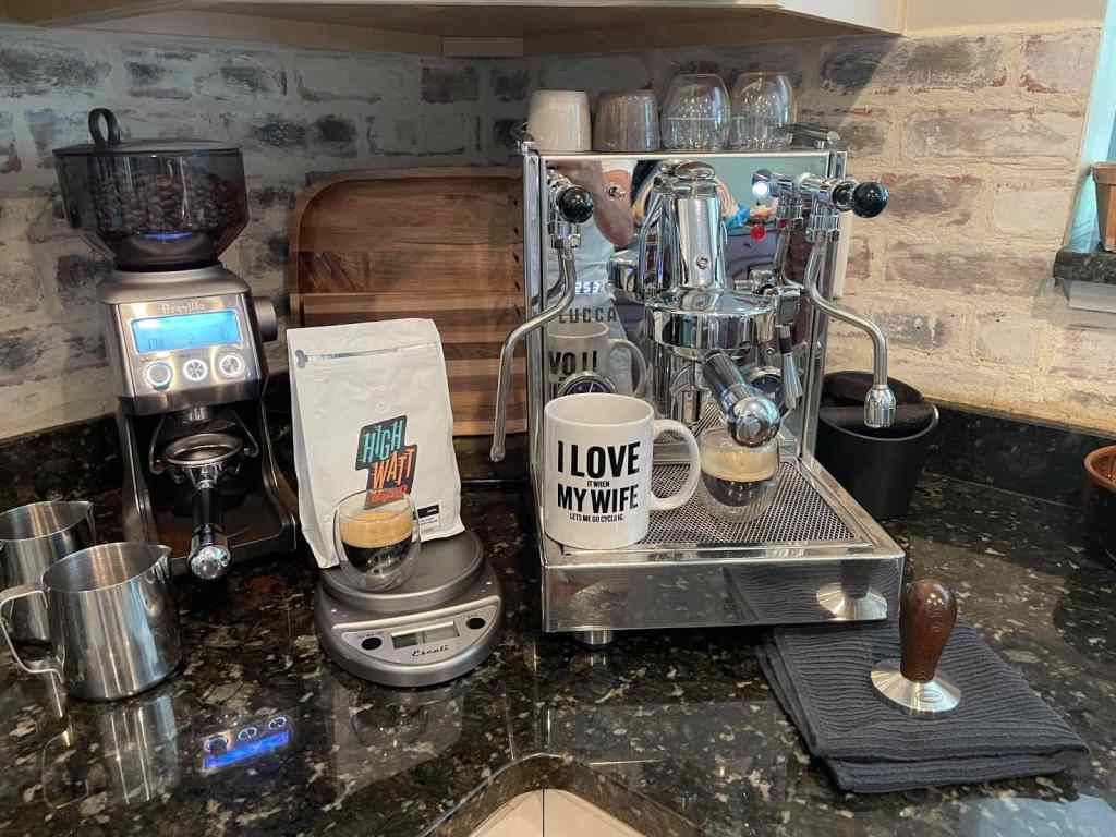 high watt coffee brewing setup