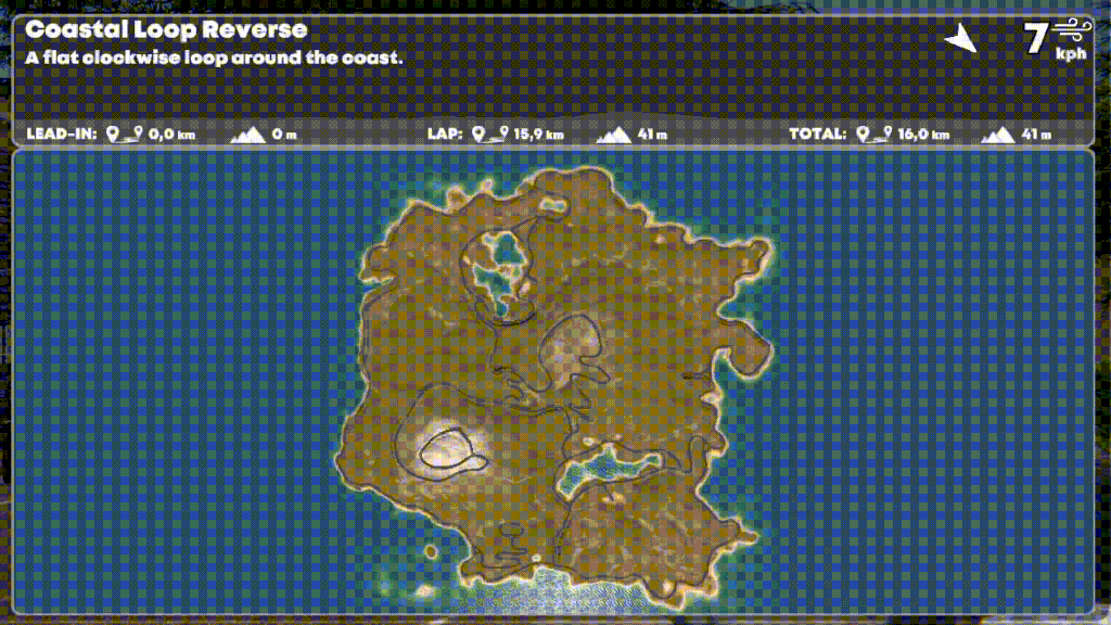 indieVelo Coastal Loop Reverse Map Gif