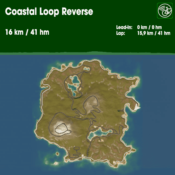 indieVelo Coastal Loop Reverse Route Card