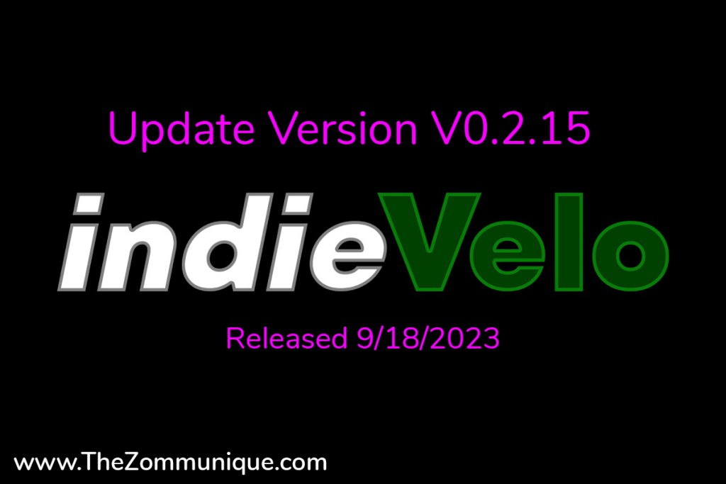 indieVelo Update V0.2.15