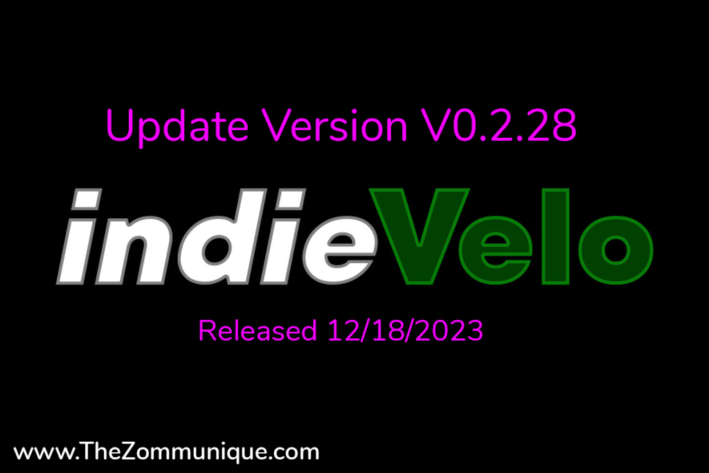 indieVelo Update V0.2.28