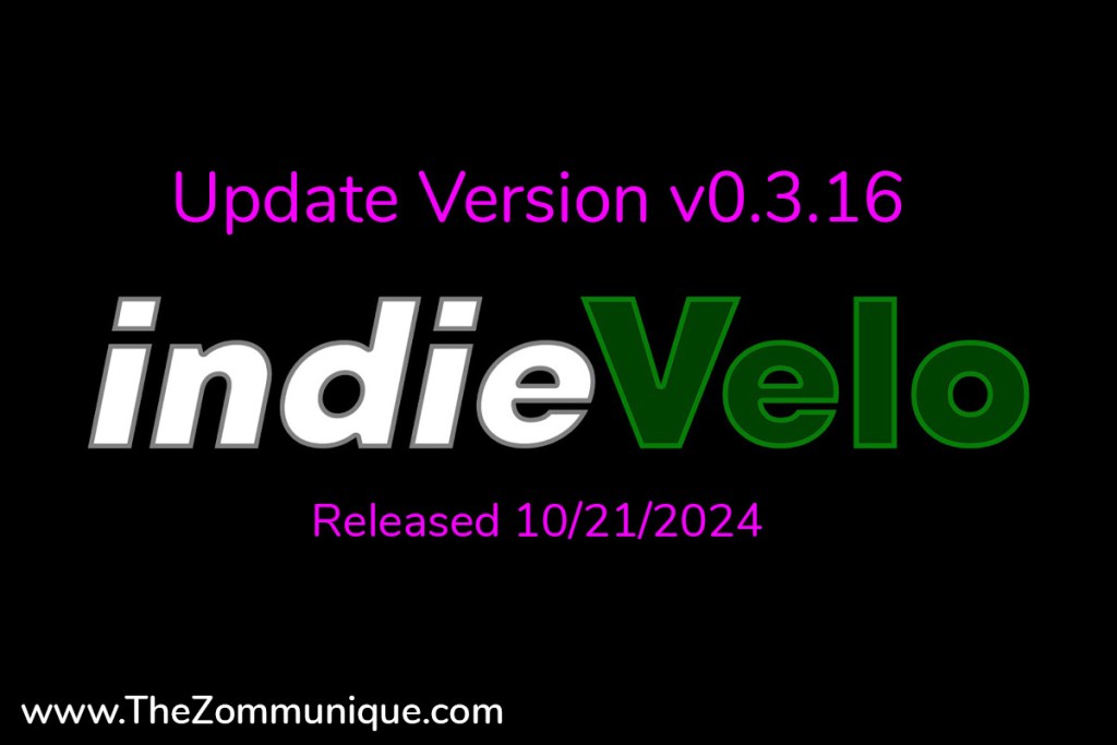 indieVelo Update v0.3.16