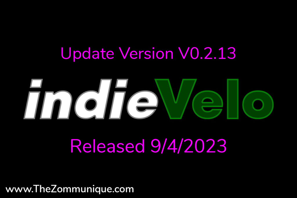 indieVelo update V0.2.13