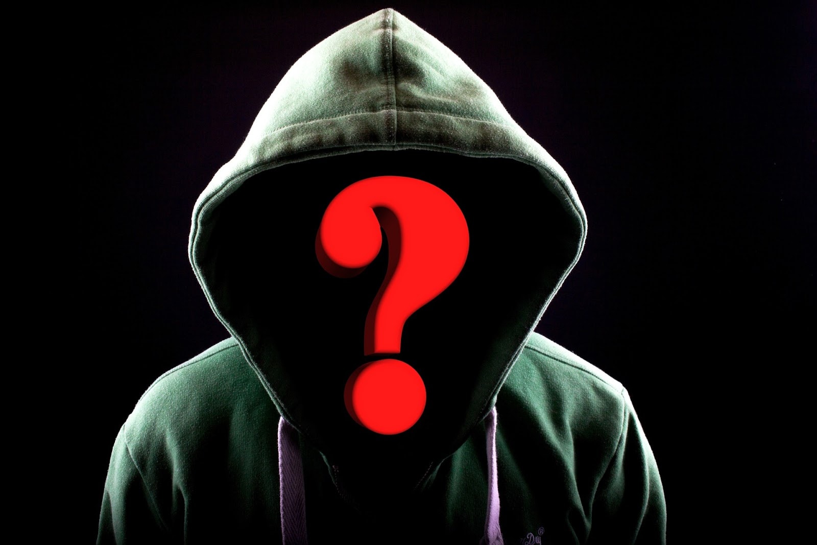 image of a hooded sweatshirt with question mark
