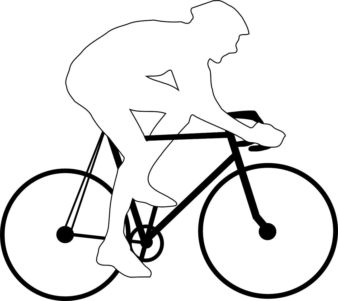 outline image of man on bike