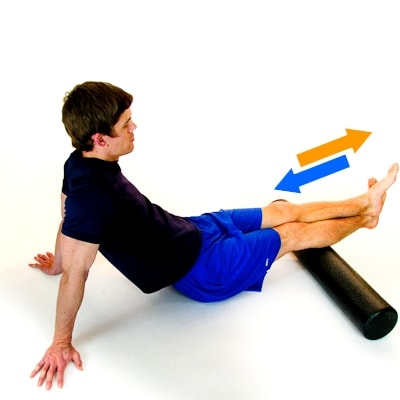 foam rolling exercise of the calves